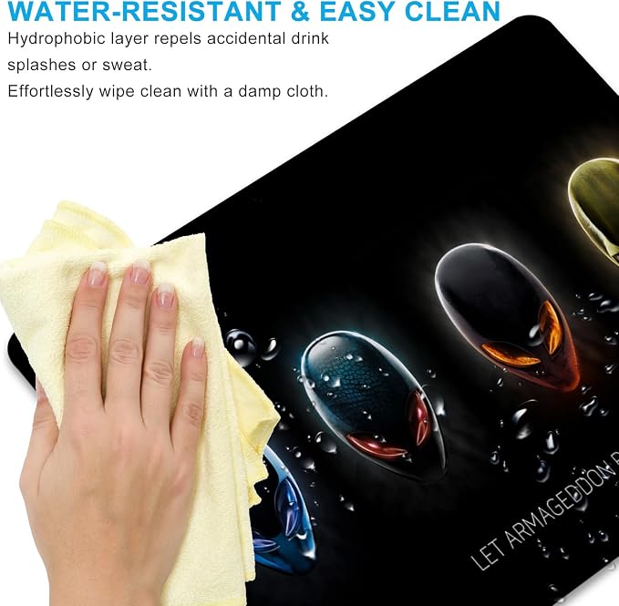 Alien Mouse pad, Personalized Design sci-fi Computer Mouse pad | Personalized mousepad with extraterrestrial sci-fi head graphic. Premium smooth fabric surface, 3mm cushion & rubber base.