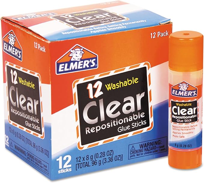 Elmer's Clear Glue Stick (E4064), 12 Count