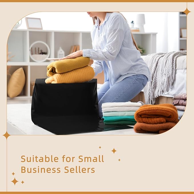 Fuxury 500 Pack 24x36" Extra Large Poly Mailers Bulk,Heavy Duty XXL Mailing Envelopes for Clothing,Strong Adhesive Self Seal Big Poly Shipping Bags for Postage Return Books Small Business(Black)
