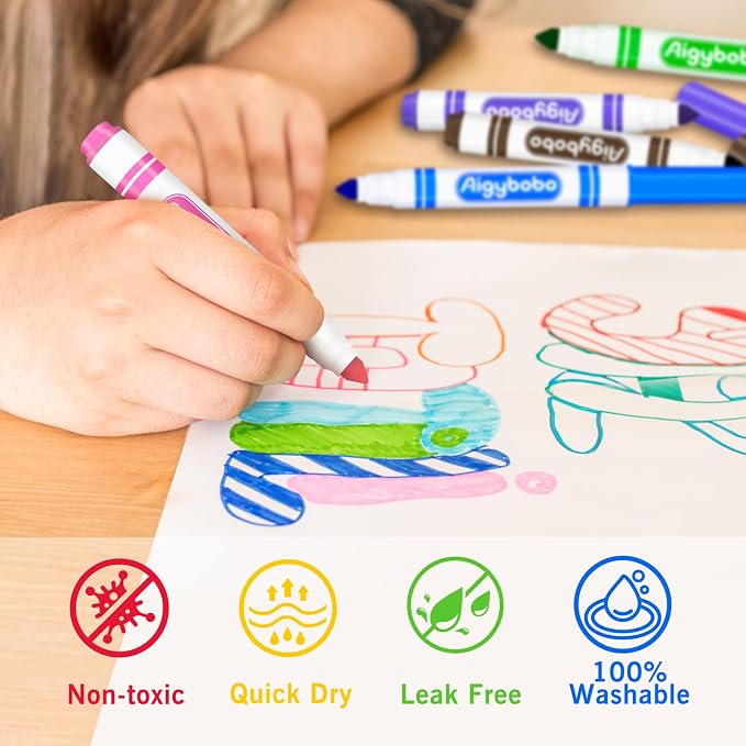 336 Count Washable Markers Bulk, Markers for Kids Classroom, 12 Colors | Broad Line Conical Tip, Back to School Supplies, Teacher Classroom Must Haves, Classroom Essentials & Art Supplies & Prizes
