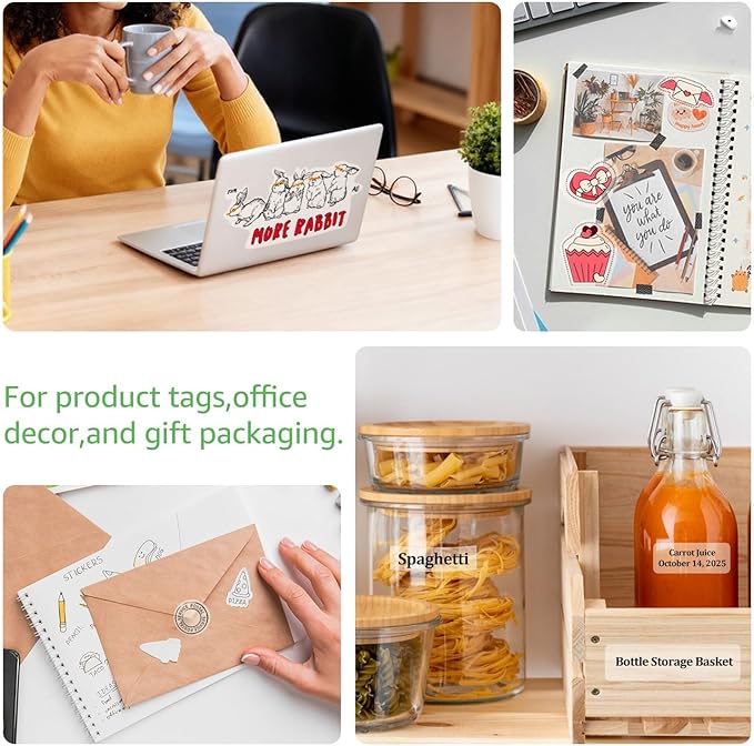 QYH Frosted Translucent Sticker Paper – 50 Sheets 8.5"x11" for Inkjet Printer, Waterproof & Compatible with Cricut, Glass Jars/Gift Labels