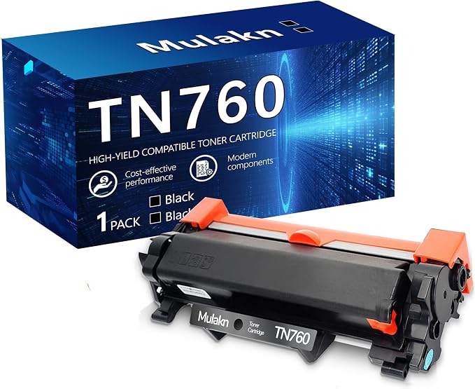 TN760 Toner for Brother Printer TN-760 TN 760 TN730 TN-730 1 Pack Black | for brother toner tn760 High Yield MFC-L2750DW MFC-L2710DW HL-L2350DW HL-L2395DW HL-L2370DW DCP-L2550DW Printer