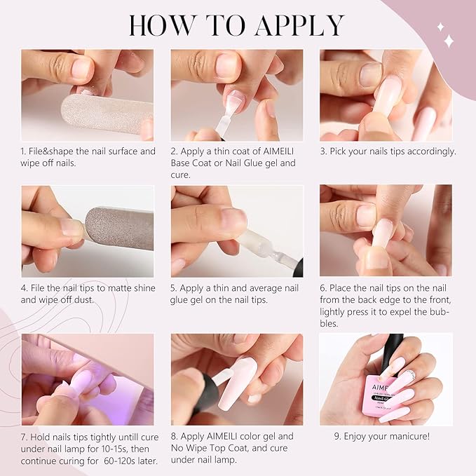 AIMEILI Hema Free 2 in 1 Nail Glue and Base Gel 15ML for Acrylic Nails, Cruelty Free, Vegan, Strong Nail Glue Gel for False Nails