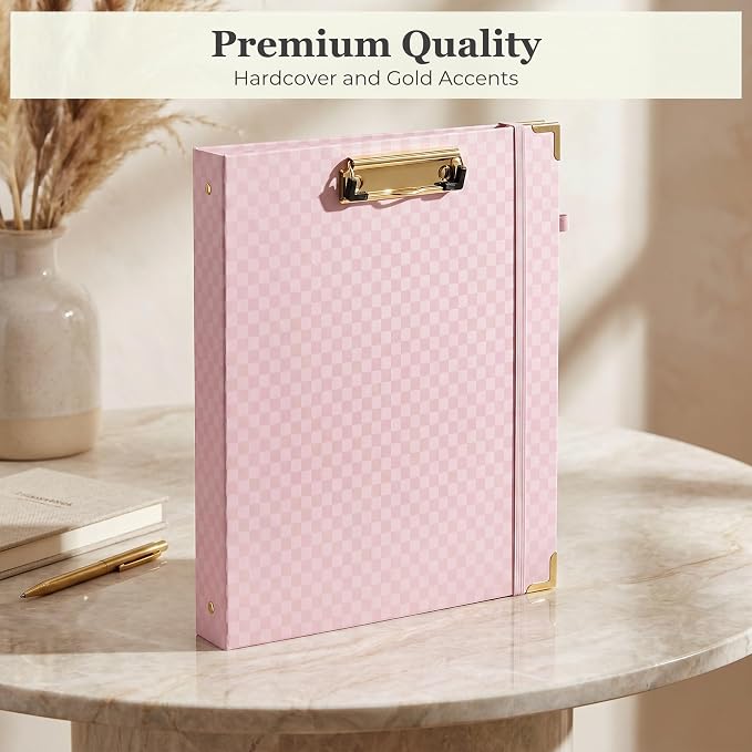 Aesthetic Clipboard Binder with Dividers - 3 Ring Organizer for Work | Sturdy Document Organizer, Clipboard Folder and Planner Folio for Streamlined School Projects, Notes and Office Productivity