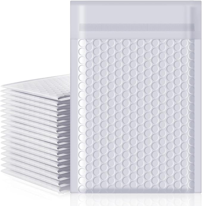 packbabol Bubble Mailers 6x10" 50 Pack Grey and White Padded Envelopes Mailers Waterproof Usable Size 6x9 Self-Seal Padded Mailing Envelopes Bubble Opaque Padded Mailer for Small Businesses，#0