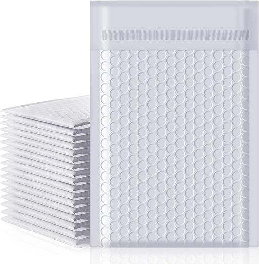 packbabol Bubble Mailers 6x10" 50 Pack Grey and White Padded Envelopes Mailers Waterproof Usable Size 6x9 Self-Seal Padded Mailing Envelopes Bubble Opaque Padded Mailer for Small Businesses，#0