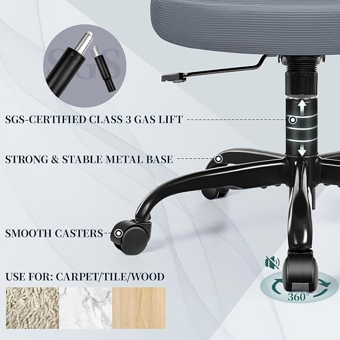 FelixKing Office Chair, Ergonomic Comfy Desk Chair with Flip-up Armrests | Adjustable Height, 360°Swivel, Flexible Tilt, Breathable Cushion and Fabric, Lumbar Support for Home Office, Dark Grey