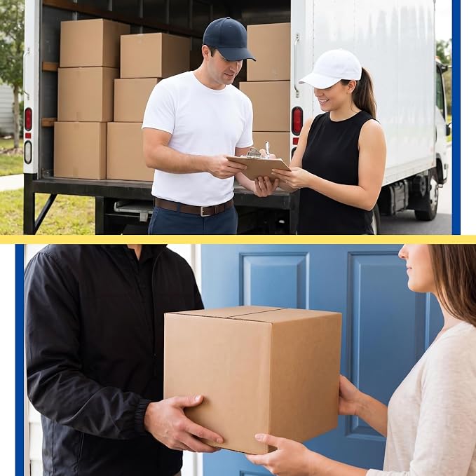 CRUGLA 12x12x12 Shipping Boxes 10 Pack, Brown Corrugated Cardboard Boxes with Side-Lock and Pre-Applied Double-Sided Tape, Easy Assemble Packing Mailer Boxes for Small Business Shipping