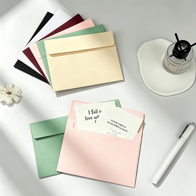 200 Packs White 4x6 Envelopes for Invitations, A4 Envelopes for Greeting Cards, Printable, Self Seal for Weddings, Graduation, Birthday, Photos, Postcards