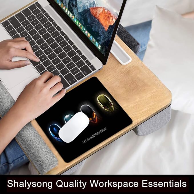 Alien Mouse pad, Personalized Design sci-fi Computer Mouse pad | Personalized mousepad with extraterrestrial sci-fi head graphic. Premium smooth fabric surface, 3mm cushion & rubber base.