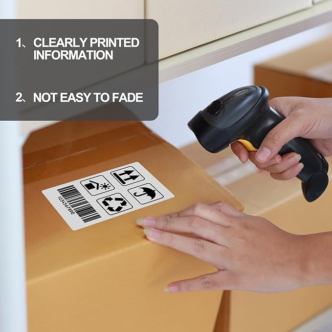 L LIKED 3" x 5" Direct Thermal Labels, 1000 PCS Thermal Printer Shipping Labels for Small and Microenterprise, Compatible with Zebra & Rollo Printers, Perforated Line, White