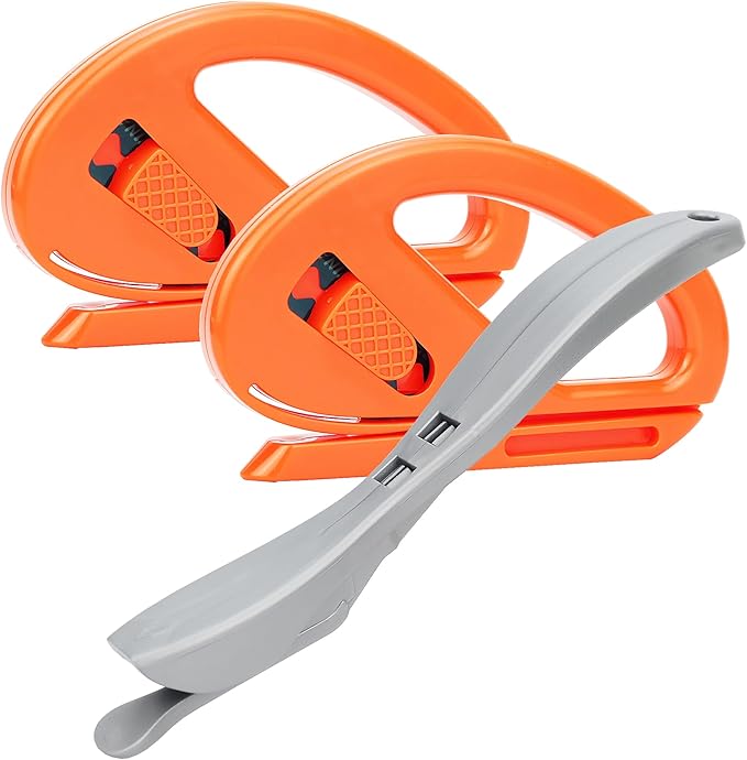 Umaki 3 Pack Safety Cutter Vinyl Knife Tool Film Cutter Wrapping Paper Cutter, Utility Cutting Knife for Automotive Vinyl Wrap, Window Tint, Craft Vinyl, Home and Office Use, Orange+Silver