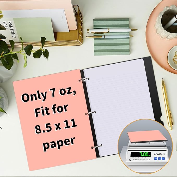 4 Pcs 360° Pivotable 3 Ring Binder, Soft 1 inch Binders 3 Ring, Flexible Thin Soft Three Ring Binder Fits 8.5" x 11", for Home, School and Office-Blue, Green, Pink, Purple