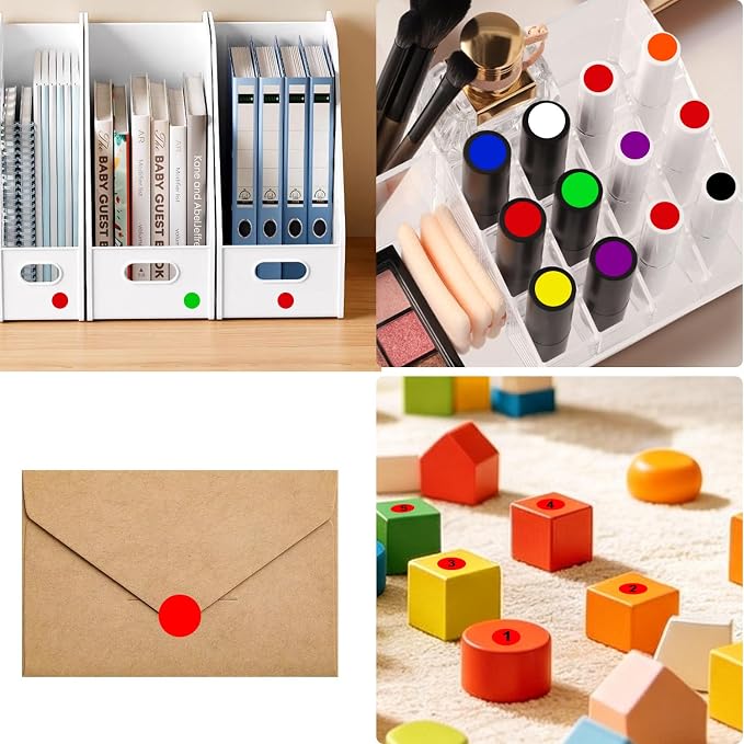 2000 Pcs Round Stickers 1/2 Inch Color Circle Dot Stickers Small Code Labels for Office Shop Yard Sale Home Classroom Marking