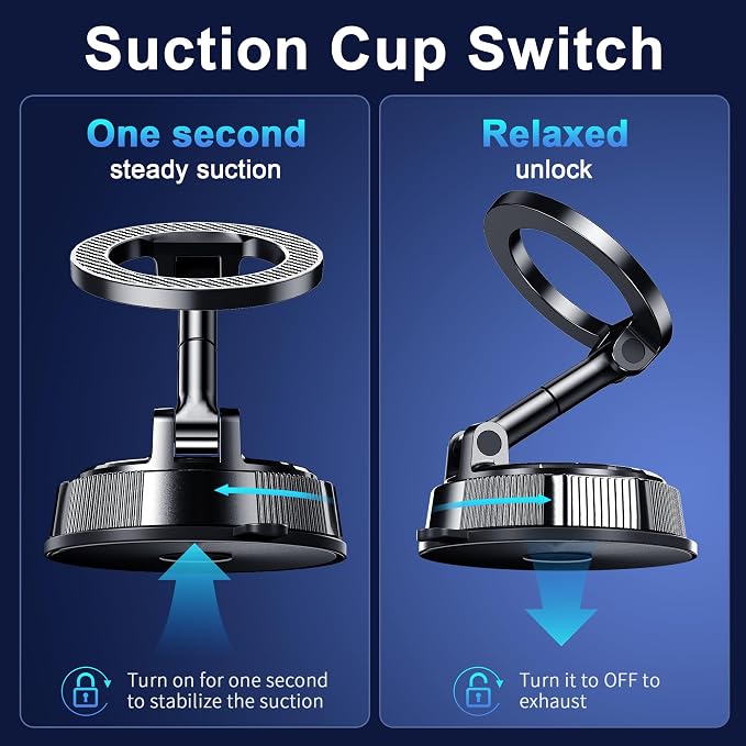 Qifutan for MagSafe Car Phone Holder Mount Phone Mount for Car Windshield Dashboard Air Vent Universal Hands Free Automobile Cell Phone Holder Fit for iPhone Smartphone Camera Mounts