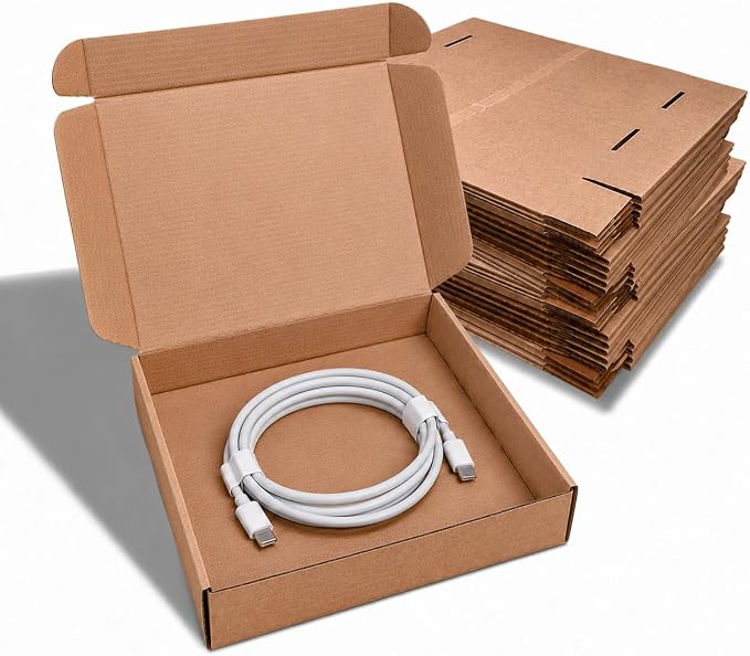 Corrugated Shipping Boxes 6x4x3Inches, 30Pack Kraft Cardboard Literature Mailers, Durable Small Business Mailing Boxes for Packaging & Shipping Supplies, Brown,Shipping boxes made from recycled paper