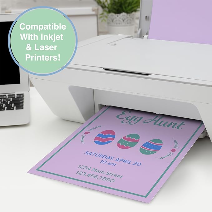 PrintWorks Easter Paper 8.5" x 11" - 300 Sheets - 5 Assorted Pastel Paper Colors - 30% Recycled - Ideal for School & Craft Projects - Made in The USA - SFI® Certified - 20 lb/75 GSM (00586)