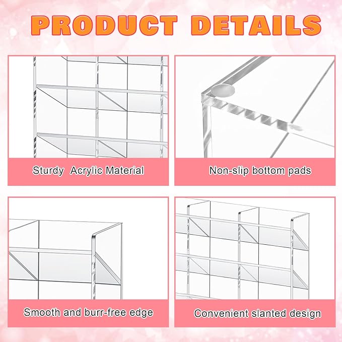 MotiMind Acrylic Pen Organizer Storage for 420 Markers Vertical Marker Organizer Acrylic Pen Display Holder for Office Desk Desktop Stationery Pencil Storage, Clear, 18 x 4 x 14.5 Inch