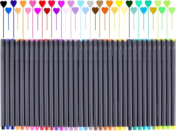 iBayam Colored Fineliner Pens 36 Pack, 0.38mm Fine Point, Bullet Journaling | Slim Pressure-Free Barrel, Smooth Writing Pens for Journaling, Note-Taking, Coloring, Sketching, Planning & Art Project