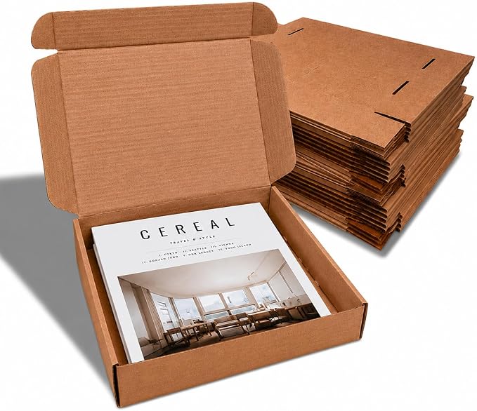 Corrugated Shipping Boxes 8x8x4Inches, 30Pack Kraft Cardboard Literature Mailers, Durable Small Business Mailing Boxes for Packaging & Shipping Supplies, Brown,Shipping boxes made from recycled paper