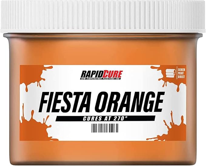 Rapid Cure® Screen Printing Ink Fiesta Orange (Pint - 16oz.) - Plastisol Ink for Screen Printing, Fast Curing Fabric Paint - Screen Print Direct®, USA Made