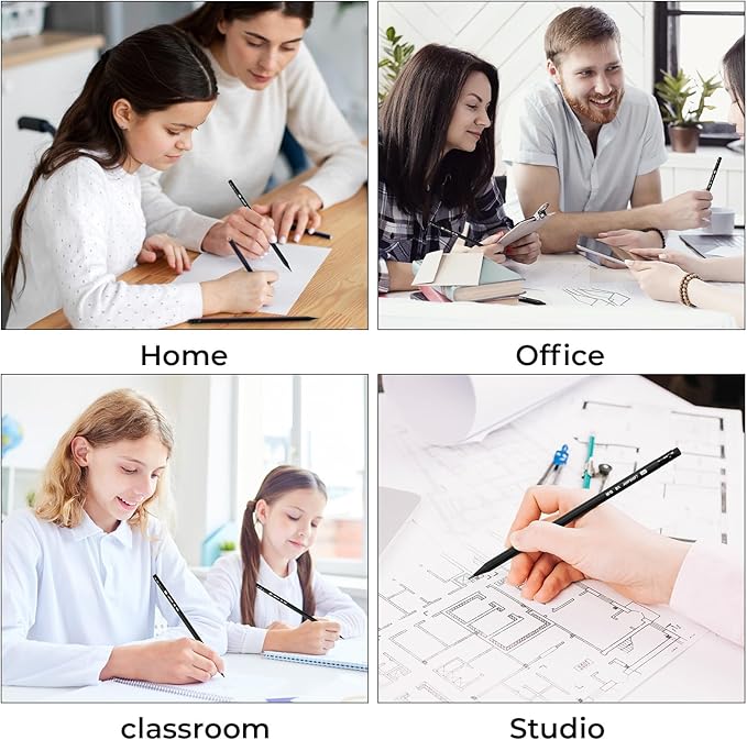 M&G Wood-Cased HB Pencils, 24 Pack Pre-Sharpened Pencils with Top Erasers, Bulk Black Pencils for School Teacher Supplies, Writing, Drawing and Sketching