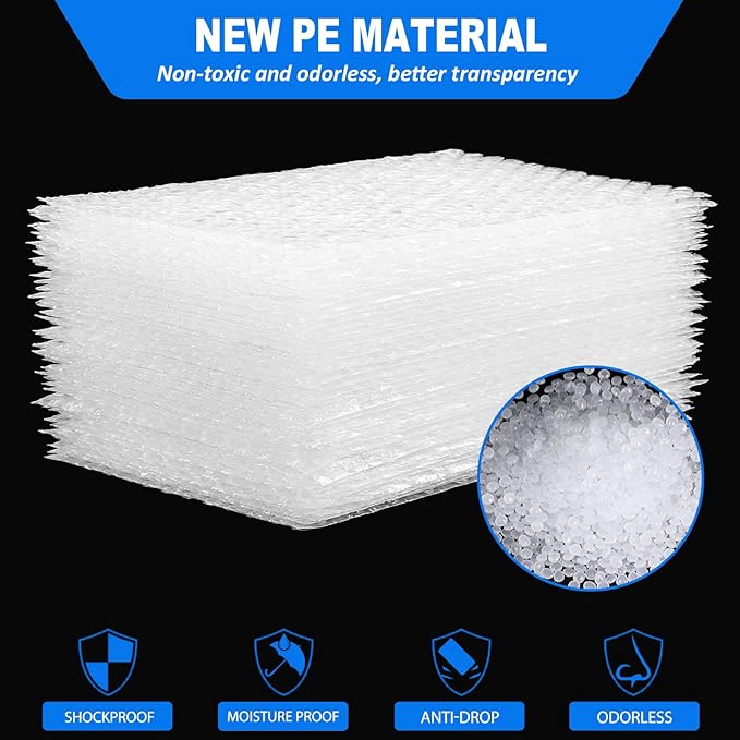 100 Pcs Clear Bubble Pouches, 6x10 Inch Bubble Bag Wrap, Foam Bags with Double Walled Cushioning for Moving, Shipping & Packing