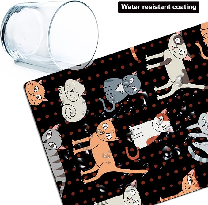 Small Mouse Pad Cute, Mini Mouse Pads for Wireless Mouse and Laptop, Travel Mousepad with Designs - Funny Cats, Portable Mouse Mat with Non-Slip Rubber Base and Waterproof Cloth - 5.5 x 7 in