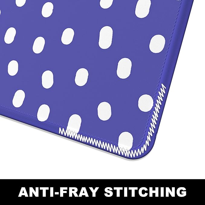 BOSOBO Large Mouse Pad, Desk Pad, XXL XL Extended Gaming Mouse Pad, Desk Mat for Office & Home, Long Keyboard Mat, Huge Mouse Pad, Desktop Full Cover 35.5 x 15.7 Inches, Minimalist Purple Polka Dots