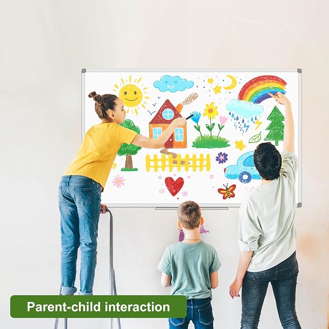 Lockways Large Dry Erase Board 72 x 48 Inch, Magnetic White Board for Wall | Aluminium Frame Whiteboard with Marker Tray for Office & School