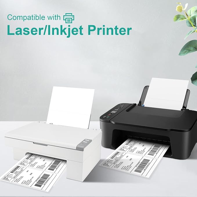 MFLABEL Half Sheet Label Laser/Ink Jet Shipping Label 8.5 x 11 Inches Packaging Labels, Address Labels for Laser & Inkjet Printers, 3000 Count(1500 Sheets)