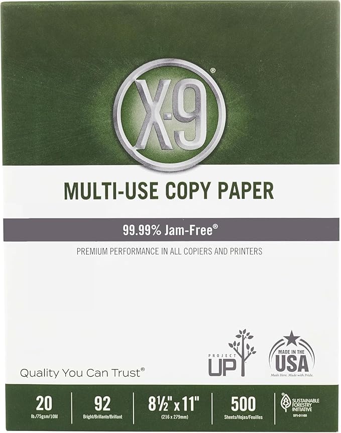 (8.5"" x 11"" Letter) - X-9 Multi-Use Print & Copy Paper, White, Brightness 92, Pallet of 40 Cases- 200,000 Pages Total