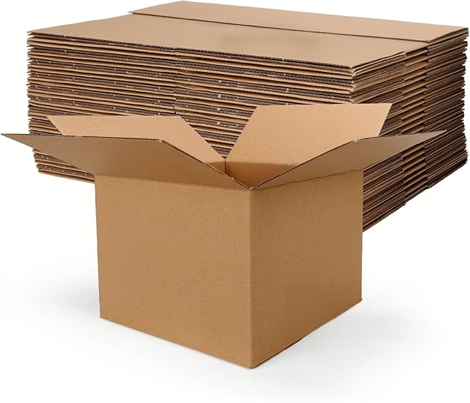 Rempry 25 Pack 8x8x6 Shipping Boxes Brown, Small Corrugated Cardboard Box for Mailing, Packaging Small Business, Kraft Mailer Gift Boxes