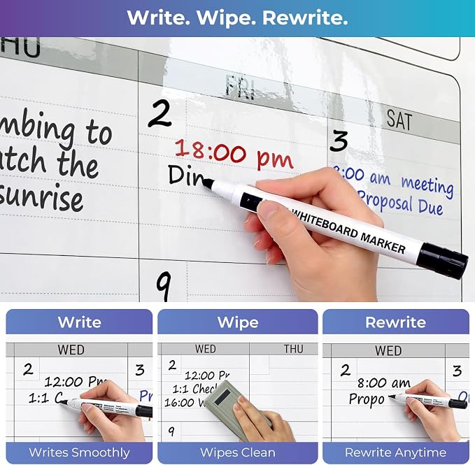 Extra Large Magnetic Dry Erase Calendar 4 Month,46x63 in Magnetic Calendar | Giant Huge Size Erasable Laminated Four Monthly Whiteboard Calendar, Oversized Blank 120 Days White Board Poster for Office