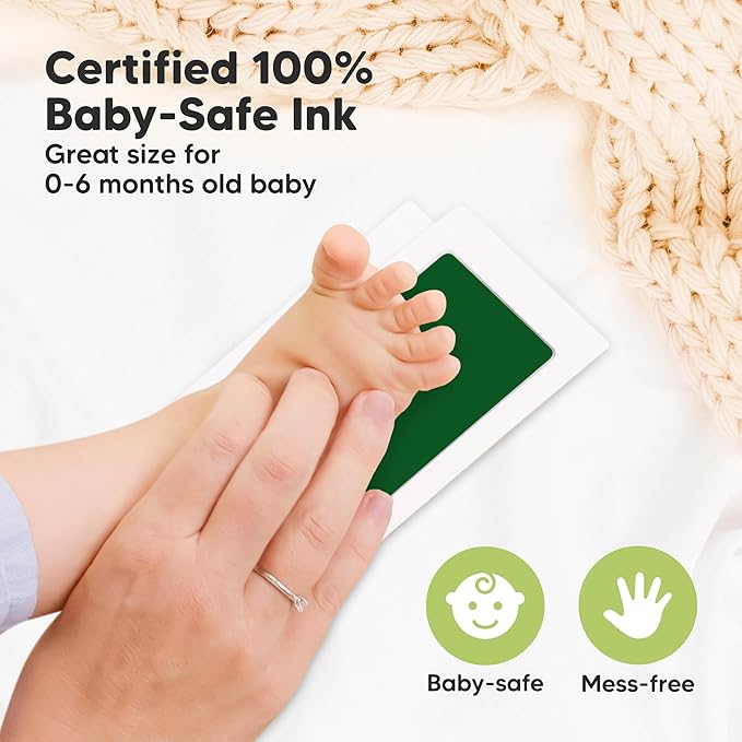 4-Pack Inkless Baby Hand and Footprint Kit - Mess Free Ink Pad for Newborn Keepsake, Dog Nose & Paw Print Kit, Clean Touch Ink Pad for Baby Hand & Footprints, Ideal New Mom Gifts (Autumn)