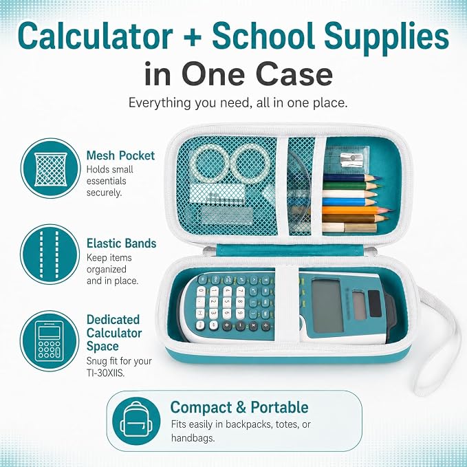 Green Calculator Case for TI-30XS/TI-30XIIS/TI-30Xa/TI-36X Pro | Grapsa Calculator Case for TI-30XS/TI-30XIIS/TI-30Xa/TI-36X Pro