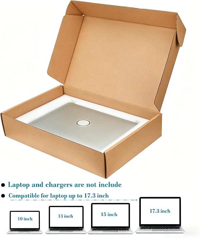 Laptop Shipping Box Great for Laptop Computer Shipping | Laptop Box with Protection Foam, Secure Mailer Box for Laptop Shipping Fits Most Ultrabook or Laptop Screen Sizes
