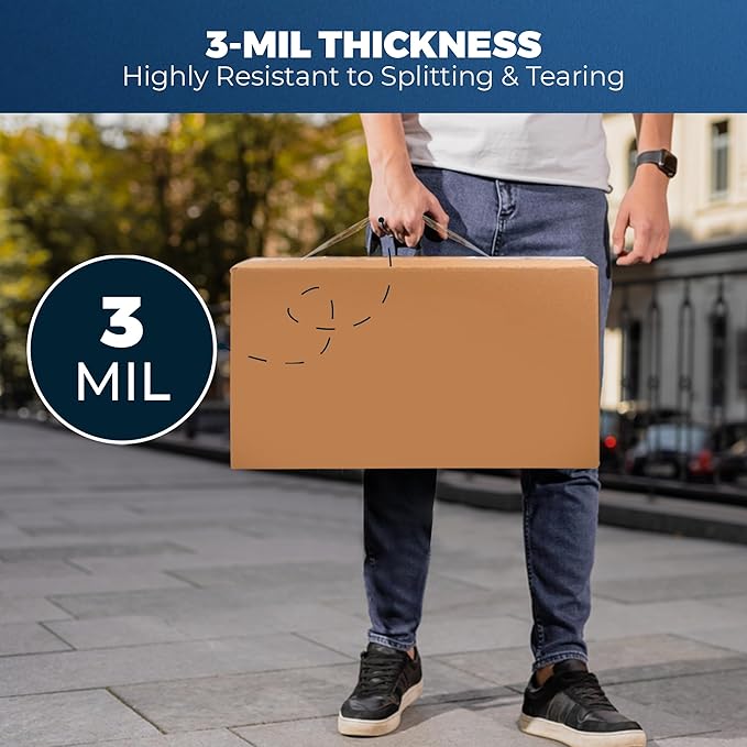 Heavy Duty Packing Tape with Dispenser 1.5" Core, Clear Shipping Tape for Boxes, Packaging, Mailing & Moving Supplies - 1.88 in. x 22.2 Pack of 3