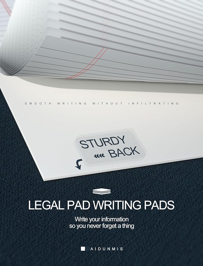 12 Pack Note Pads 5x8 Small Legal Pads White Notepads 5x8 Inch Paper Pads | 5x8 Notepad Small Writing Pads 30 Sheets Per Notebook for Work White Lined Note Pads 5x8 Small Legal Notepads for School