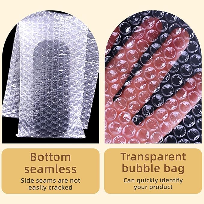 50Pcs Bubble Pouche Wrap, 10”x12” Bubble Bags for Shopping, Double Wall Bubble Cushioning Wrap Bags for Mailing Packing, Moving and Storage Fragile China Dishes Electronic Item