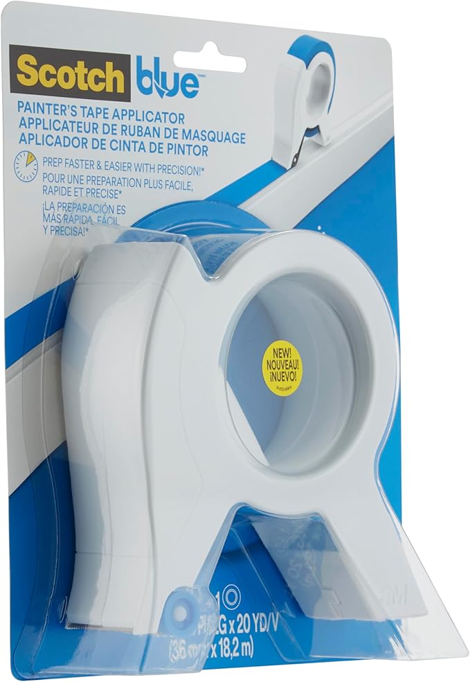 Scotch Blue Painters Tape Applicator, Applies Painter's Tape in One Continuous Strip, Paint Tape Applicator for Trim, Windows and Door Frames, 1.41 Inches x 20 Yards, 1 Starter Roll (TA3-SB-ESF)