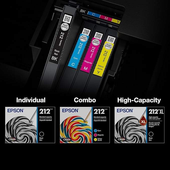 EPSON 212 Claria Ink Standard Capacity Color Combo Pack (T212520-S) Works with WorkForce WF-2830, 2850 and Expression XP-4100, 4105