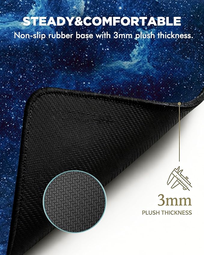 Mouse Pad, Desk Mat, 31.5x11.8in Large Mousepad, Night Sky | Desk Pad with Stitched Edge & Rubber Non-Slip Bottom, Gaming Mouse Pad, Extended Mousepad for Home, Office