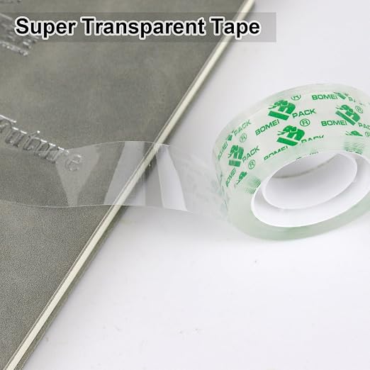 BOMEI PACK 30 Rolls Crystal Clear Tape Refills for Dispenser, 3/4Inch x 1000 inch,Bulk Crystal Transparent Tape,Office Stationery Tape for Home and School