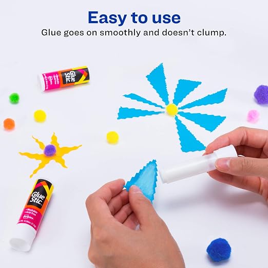 Avery® Glue Stick White, Washable, Permanent, 3 Per Pack, 6 Packs, 18 Glue Sticks Total (00164)