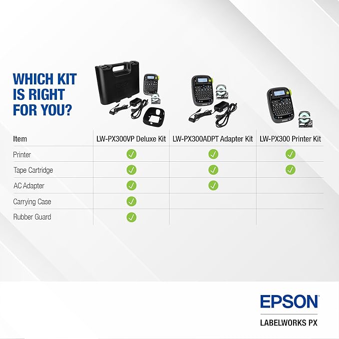 LABELWORKS Epson LW-PX300 Industrial Label Maker for Office – Compatible with Stickers, Magnets, and Shrink Tube, Portable Handheld Design, Label Maker and Tape Only