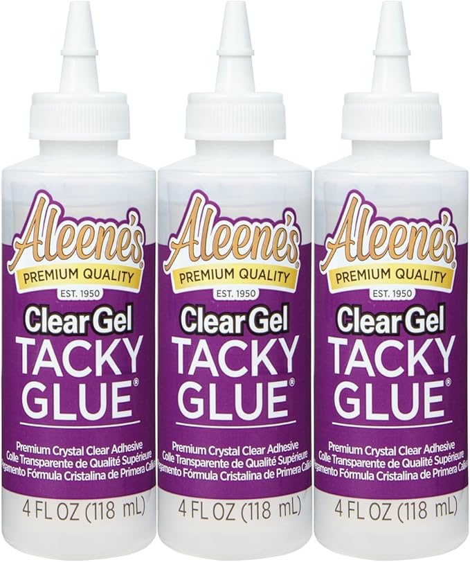 Aleene's Clear Gel Tacky Glue for Crafts, Nontoxic, Applies and Dries Clear, 4 fl oz 3 Pack