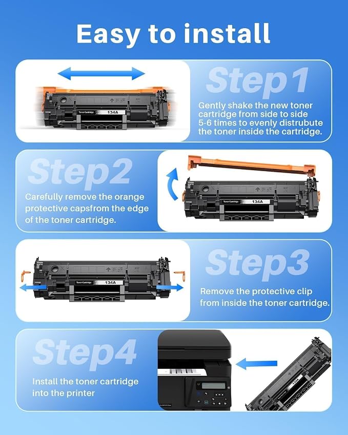 134A Black Toner Cartridge with Chip Compatible for HP W1340A M234dw M209dw | High Yield 134A W1340A 134X Toner Work for HP LaserJet Pro M209dw M234dw M234sdw M234sdn Ideal for home & office (2 Pack)