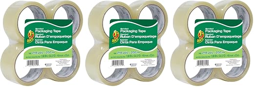 Duck Brand Standard Packaging Tape Refills - 4 Rolls of Clear Packing Tape - Shipping, Mailing and Moving Supplies - 3" Core - 1.88 Inch x 54.6 Yards, Clear (240238) (Pack of 3)