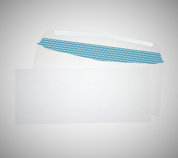 Aimoh 500#9 Security White Envelopes, GUMMED Closure, Premium Security Tint Pattern - No Window, EnveGuard, Size 3-7/8 x 8-7/8 Inches - White - 24 LB - 500 Count (30128)